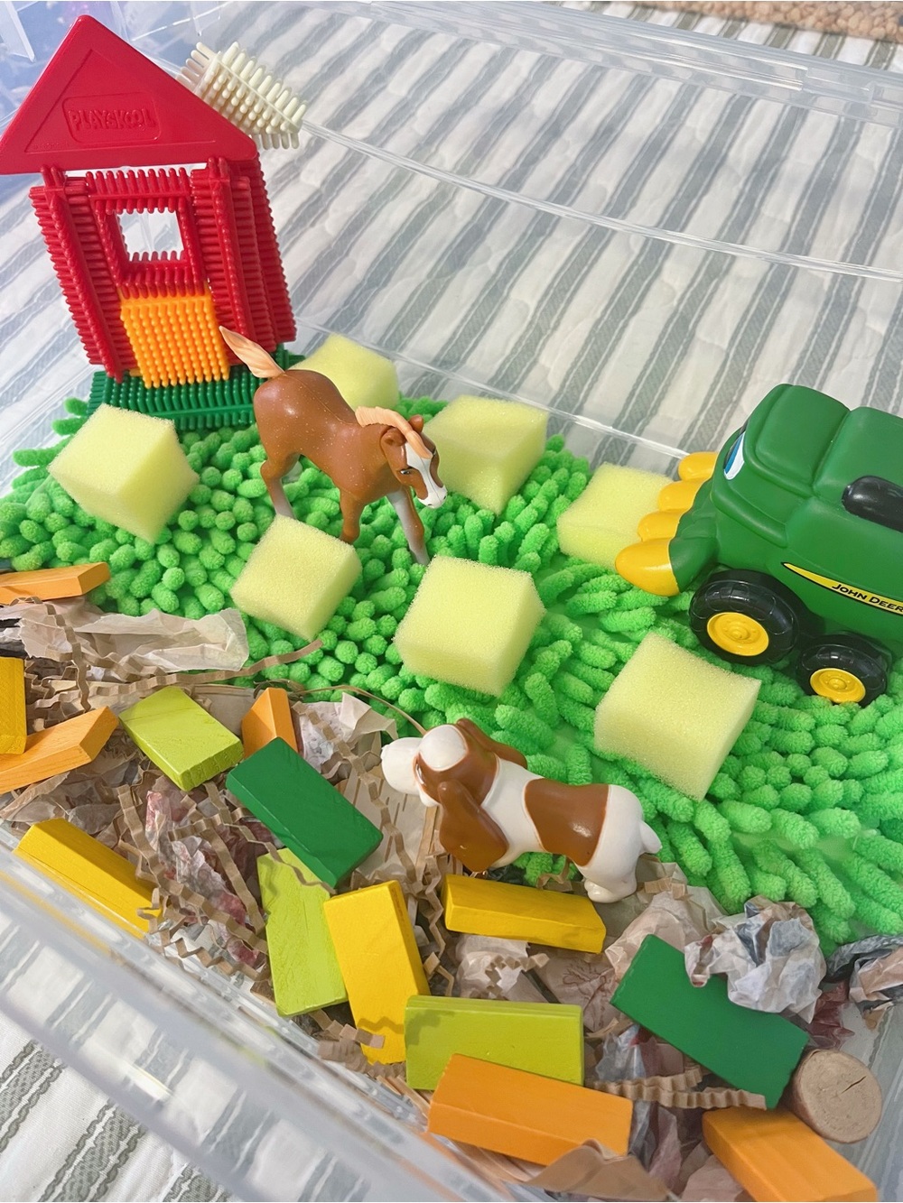 John Deere Tractor Farm Animals Sensory Kit - Kids Educational Toys